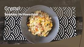  Presentation with rice - PPT layouts with cantonese-fried-basmati-rice background and a tawny brown colored foreground