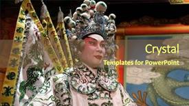 Presentation with cantonese opera dummy text - Presentation theme featuring cantonese opera dummy background and a tawny brown colored foreground