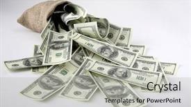  Presentation with canvas - Amazing PPT theme having canvas money sack with one backdrop and a light gray colored foreground