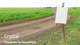  Presentation with country - Presentation with canvas near country road background and a coral colored foreground