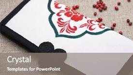  Presentation with chinese traditional - Amazing PPT theme having canvas purse traditional chinese painting on it backdrop and a gray colored foreground