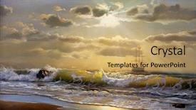  Presentation with sailboat - Cool new PPT layouts with canvas sailboat against a background backdrop and a yellow colored foreground