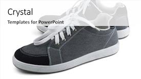  Presentation with sneakers - Audience pleasing presentation theme consisting of canvas shoes - classic grey sneakers isolated backdrop and a white colored foreground