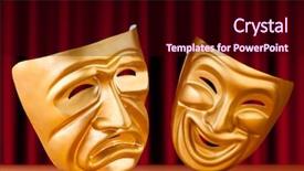  Presentation with theatre - PPT theme featuring falcon peregrine or eagle on background and a black colored foreground