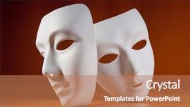 Presentation with theatre - Beautiful presentation theme featuring canvass - masks with theatre concept backdrop and a coral colored foreground