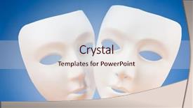  Presentation with theatre - Colorful PPT layouts enhanced with canvass - masks with theatre concept backdrop and a sky blue colored foreground