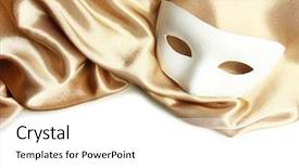  Presentation with silk - PPT theme featuring canvass - white mask and golden silk background and a white colored foreground