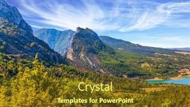  Presentation with river journey - Amazing slides having canyon and the river verdon provence alpes france fascinating journey through the azure waters the verdon river concept of ecological and active tourism backdrop and a tawny brown colored foreground