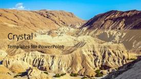  Presentation with green mountains - Cool new PPT theme with canyon are several green tree backdrop and a yellow colored foreground