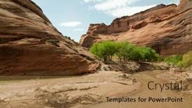  Presentation with river valley - Slides enhanced with navajo tribe - canyon de chelly river valley background and a coral colored foreground