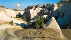  Presentation with cappadocia - PPT layouts consisting of canyon-in-cappadocia-hot-air background and a coral colored foreground