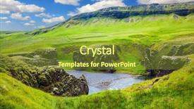  Presentation with tundra - Beautiful theme featuring canyon in iceland green tundra backdrop and a tawny brown colored foreground