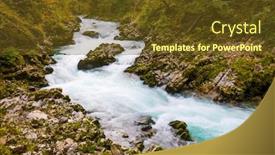  Presentation with river flow - Slide deck consisting of canyon-in-the-julian-alps background and a tawny brown colored foreground