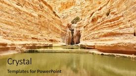  Presentation with stream - Cool new presentation theme with canyon in the negev desert backdrop and a gold colored foreground