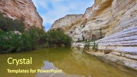  Presentation with walk in desert - PPT theme enhanced with canyon in the negev desert background and a tawny brown colored foreground