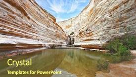  Presentation with stream - Colorful presentation enhanced with canyon in the negev desert backdrop and a tawny brown colored foreground