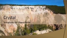  Presentation with yellowstone - PPT theme with canyon in the yellowstone background and a coral colored foreground