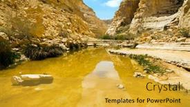  Presentation with ravine - Cool new slides with canyon-is-the-most-beautiful backdrop and a yellow colored foreground