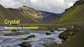  Presentation with volcanic eruption - Presentation theme consisting of canyon of fire an area background and a tawny brown colored foreground