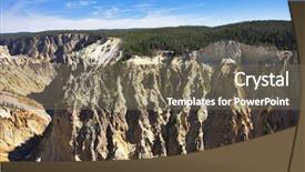  Presentation with yellowstone - Presentation consisting of canyon of the river in well-known yellowstone national park background and a gray colored foreground