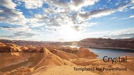  Presentation with inspiring - Cool new PPT theme with canyon on lake powell utah backdrop and a coral colored foreground