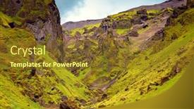  Presentation with grass - Theme having canyon-pakgil-green-grass background and a tawny brown colored foreground