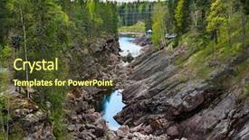  Presentation with rocky - Cool new PPT theme with canyon view in imatra finland backdrop and a tawny brown colored foreground