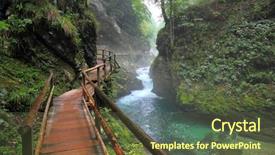  Presentation with river forest - Colorful slides enhanced with canyon vintgar triglav - slovenia backdrop and a tawny brown colored foreground