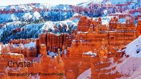  Presentation with panorama from bryce canyon national - Slide deck enhanced with canyon with snow in winter background and a red colored foreground