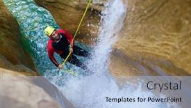  Presentation with mountains - Cool new slides with canyoneering-formiga-canyon-in-guara backdrop and a light blue colored foreground