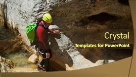  Presentation with mountains - Cool new PPT layouts with canyoneering-formiga-canyon-in-guara backdrop and a tawny brown colored foreground