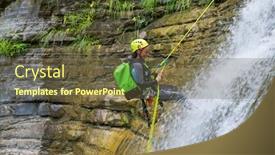  Presentation with spain - Colorful presentation enhanced with canyoneering-furco-canyon-in-pyrenees backdrop and a tawny brown colored foreground