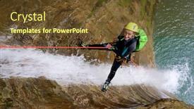  Presentation with spain - Presentation theme featuring canyoneering-furco-canyon-in-pyrenees background and a tawny brown colored foreground