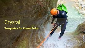  Presentation with spain - Slide deck enhanced with canyoneering-furco-canyon-in-pyrenees background and a tawny brown colored foreground