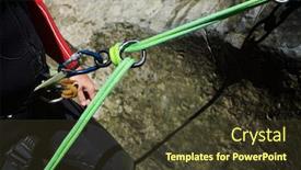  Presentation with spain - PPT theme featuring canyoneering-in-furco-canyon-huesca background and a tawny brown colored foreground