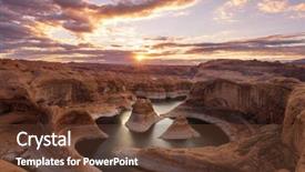  Presentation with canyoning - Slide set with canyoning - unusual natural background reflection canyon background and a tawny brown colored foreground