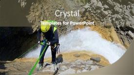  Presentation with canyoning - Cool new PPT theme with torrent - canyoning furco canyon in pyrenees backdrop and a violet colored foreground