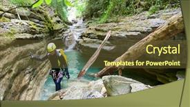  Presentation with canyoning - PPT layouts consisting of canyoning in furco canyon broto background and a tawny brown colored foreground