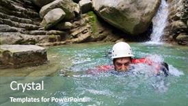  Presentation with canyoning - PPT layouts having canyoning in furco canyon broto background and a seafoam green colored foreground