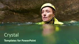  Presentation with canyoning - Slide deck with canyoning-in-gorgol-canyon-tena background and a ocean colored foreground