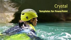  Presentation with canyoning - Audience pleasing slide deck consisting of canyoning-in-gorgol-canyon-tena backdrop and a tawny brown colored foreground
