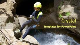  Presentation with canyoning - Presentation theme enhanced with rapel - canyoning in gorgol canyon tena background and a tawny brown colored foreground