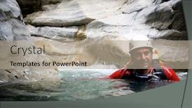  Presentation with canyoning - Presentation theme enhanced with canyoning-in-gorgol-canyon-tena background and a mint green colored foreground