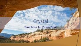  Presentation with ancients - Presentation theme having canyons-of-the-ancients-national background and a light blue colored foreground
