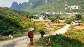  Presentation with cao - Theme having cao bang province in vietnam background and a violet colored foreground