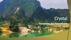 Presentation with cao - Amazing PPT theme having cao bang province in vietnam backdrop and a ocean colored foreground