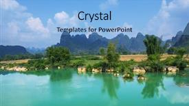  Presentation with cao - Amazing slides having cao bang province in vietnam backdrop and a light blue colored foreground