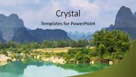  Presentation with cao - PPT theme consisting of cao bang province in vietnam background and a light blue colored foreground