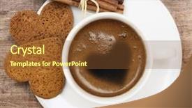  Presentation with cinnamon - PPT theme enhanced with paryrus - cinnamon sticks coffee cap background and a tawny brown colored foreground