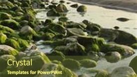  Presentation with sunset beach - Presentation theme having cap-blanc-nez-opale-coast background and a tawny brown colored foreground